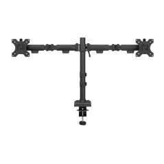 Neomounts NERO Double Flat Screen Desk - Durable, Stylish, and Space-Saving Dual Monitor Stand (DS60-600BL2)